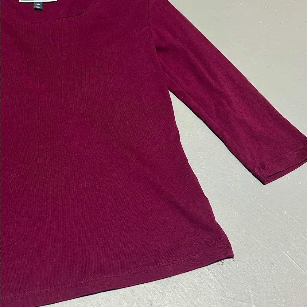 Karen Scott Plum Colored Long Sleeve Shirt (Women’s Petite Small) - Picture 3 of 7